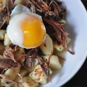 Guinea Hen Confit and Dumplings