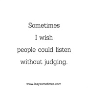 Listen Without Judging
