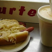 Hot Dog and Drink From Gray's Papaya