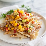 Dessert Nachos W/ Strawberry Mango Salsa