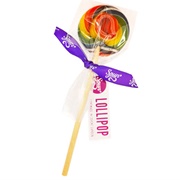 Spun Passion Fruit Round Lollipop