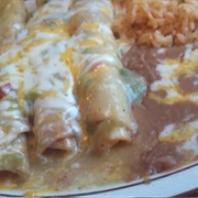 Sonora Beef Enchiladas W/ Rice & Beans