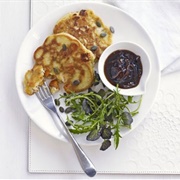 Squash, Goats Cheese and Rosemary Pancakes