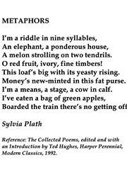 Metaphors (Sylvia Plath)
