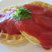 Waffles With Tomato Sauce
