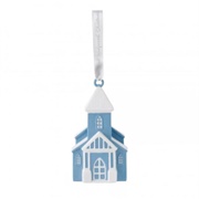 Blue Church Ornament