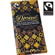 Divine Ginger & Orange 70% Dark Chocolate