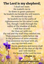 Psalm 23 (King David)