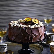 Dark Chocolate, Coconut & Passionfruit Mousse Cake