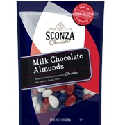 Sconza Game Day Chocolate Almonds Red White &amp; Blue