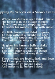 Stopping by Woods on a Snowy Evening (Robert Frost)