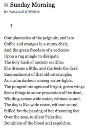 'Sunday Morning' (Wallace Stevens)