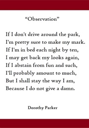 Observation (Dorothy Parker)