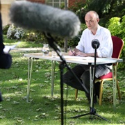 Dominic Cummings in the Rose Garden