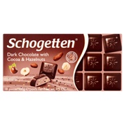 Schogetten Dark Chocolate W/ Cocoa & Hazelnuts