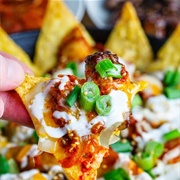 Korean Bulgogi and Kimchi Nachos