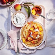 Peaches and Cream Pancakes From Pippi Longstocking