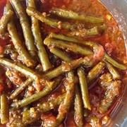 Green Beans &amp; Asparagus in Spicy Tomato Sauce