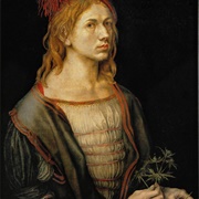 Portrait of the Artist Holding a Thistle - Albrecht Durer