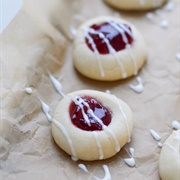 Cherry Thumb Print Cookies