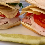 Potato Chip, Tomato, and Turkey Sandwich