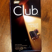 Nestle Club Cashew Nut & Cherry Chocolate Block