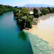 Mix of Rhone and Arve Rivers, Geneva, Switzerland