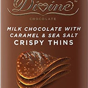 Divine Caramel & Sea Salt Crispy Milk Chocolate Thins