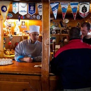 Drink at Faraday Bar, Antarctica