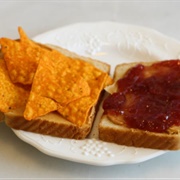 Peanut Butter, Jelly, and Dorito Sandwich