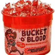 Fleer Bucket 'O' Blood Red Hot Bubble Gum Balls