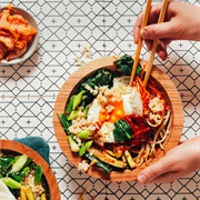 Bibimbap and Kimchi in Seoul