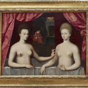 Gabrielle D'estrees & Her Sister, the Duchess of Villars - Fountainebleau School