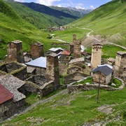 Stone Towers of the Upper Svaneti. Mestia, Georgia