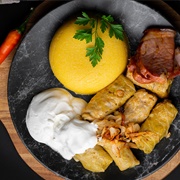 Sarmale Cu Mamaliga (Cabbage Rolls With Polenta). Romania &amp; Moldova
