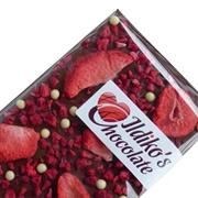 Ildiko's Strawberry & Raspberry Milk Chocolate Slab