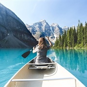 Canoe on Moraine Lake (AB)