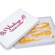 Vintage Confections Gold Coated Rock Candy Sticks