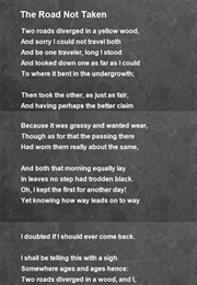 The Road Not Taken (Robert Frost)