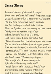 Strange Meeting (Wilfred Owen)