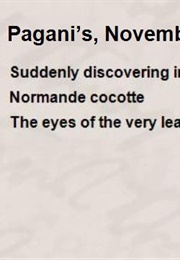 Pagani's November 8 (Ezra Pound)