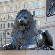 Trafalgar Square Lions, London, UK