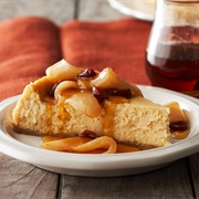 Maple Cheesecake With Maple-Glazed Pears and Cranberries