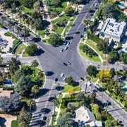 6 Stop Sign Intersection, Beverly Hills