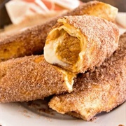 Caramel Pumpkin Cheesecake Chimichangas