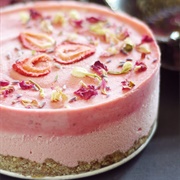 Strawberry Lime Macademia Cheesecake