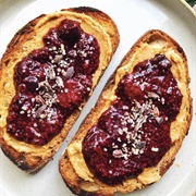Toast With Jam and Peanut Butter