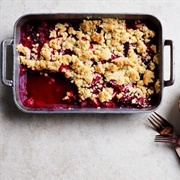 Spiced Plum and Pear Crumble