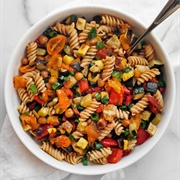 Roasted Veg Chickpea Pasta