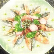 Scorched Pacific Saury Carpaccio